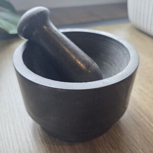 Black Mortar and Pestle Set - Double Sided